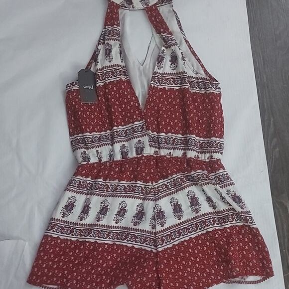 Very J Boho Tassel Tie Front Romper M Bohemian Summer Festival Hippie Summer NEW - Picture 2 of 8